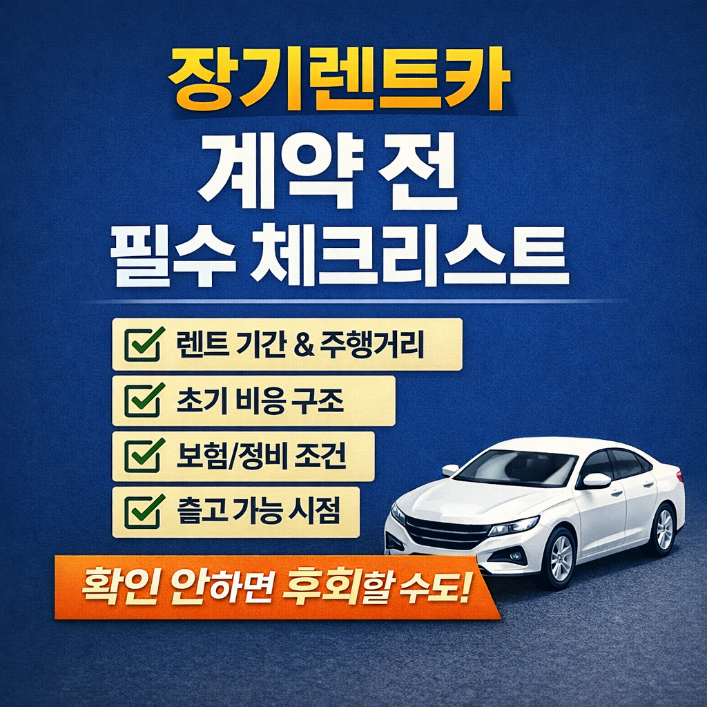장기렌트카 계약 전 필수 체크리스트