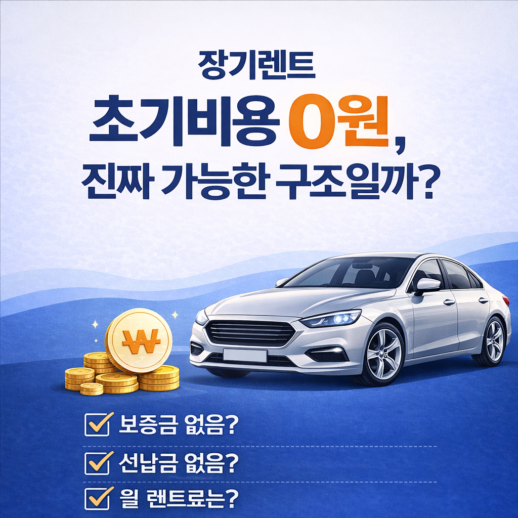 장기렌트 초기비용 0원, 진짜 가능한 구조일까?